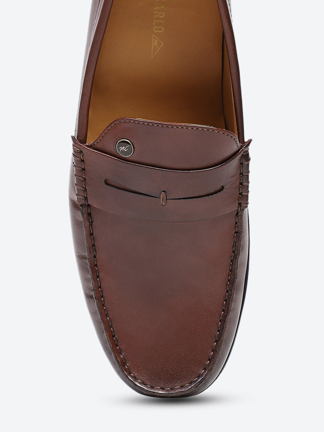Men Brown Slip on Genuine Leather Loafers