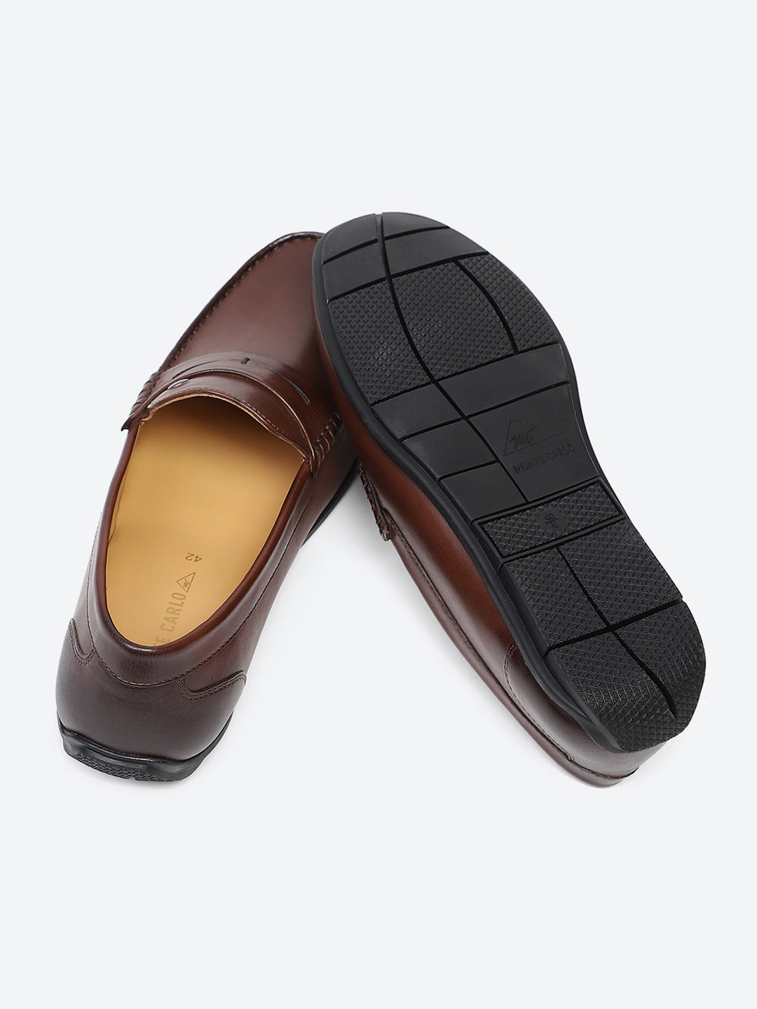 Men Brown Slip on Genuine Leather Loafers