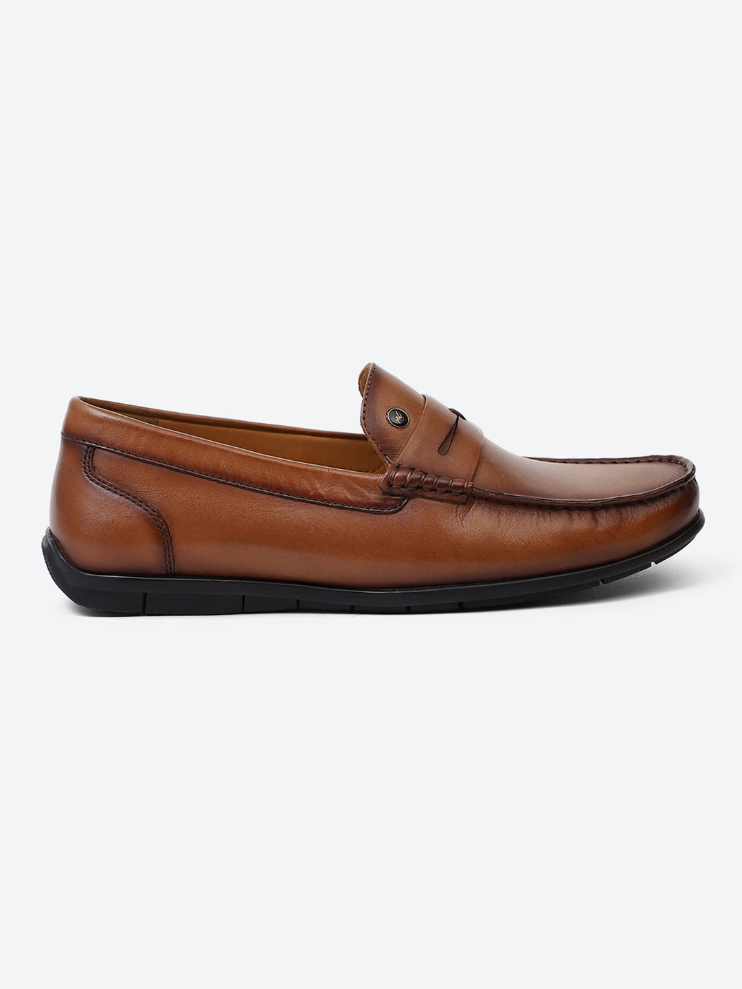 Men Tan Slip on Genuine Leather Loafers