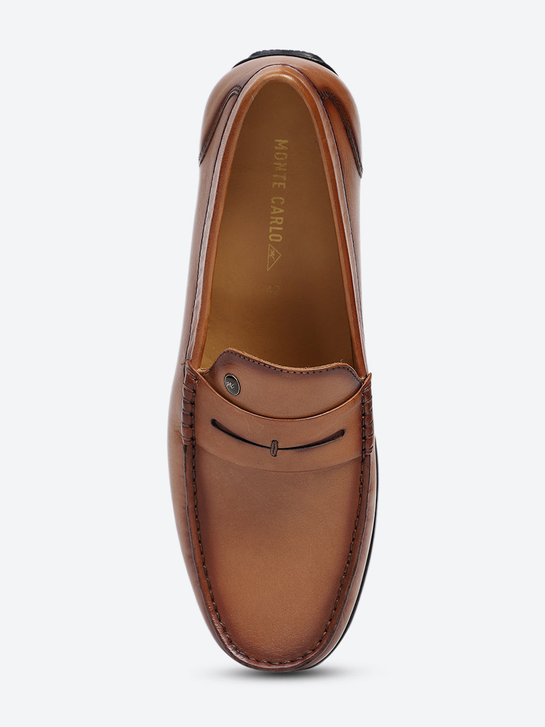 Men Tan Slip on Genuine Leather Loafers