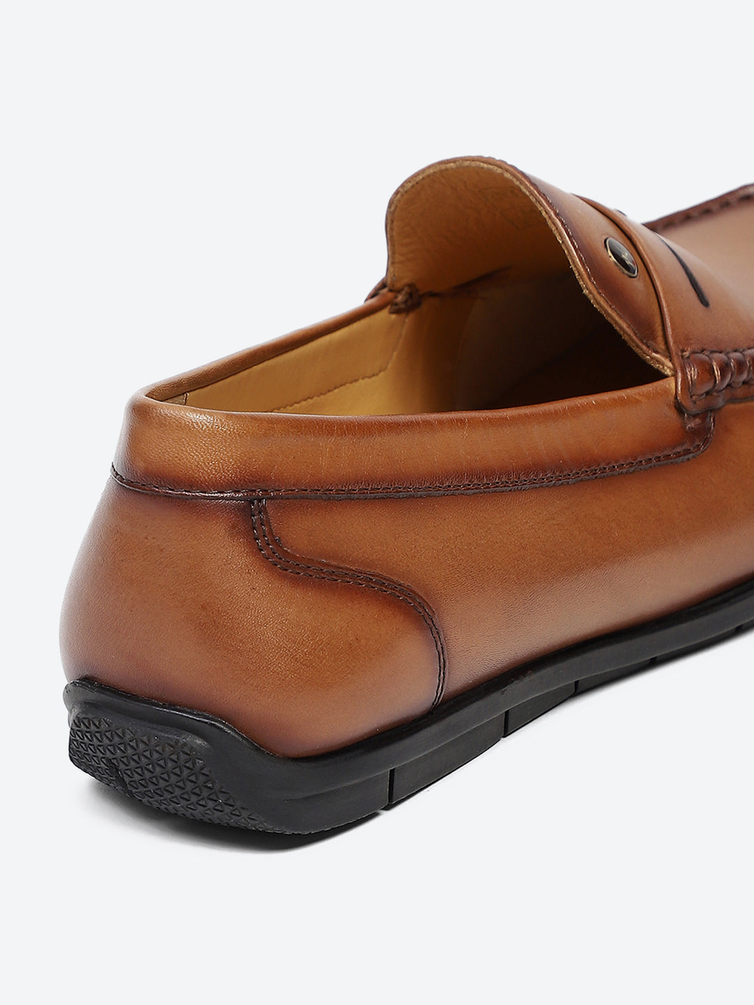 Men Tan Slip on Genuine Leather Loafers