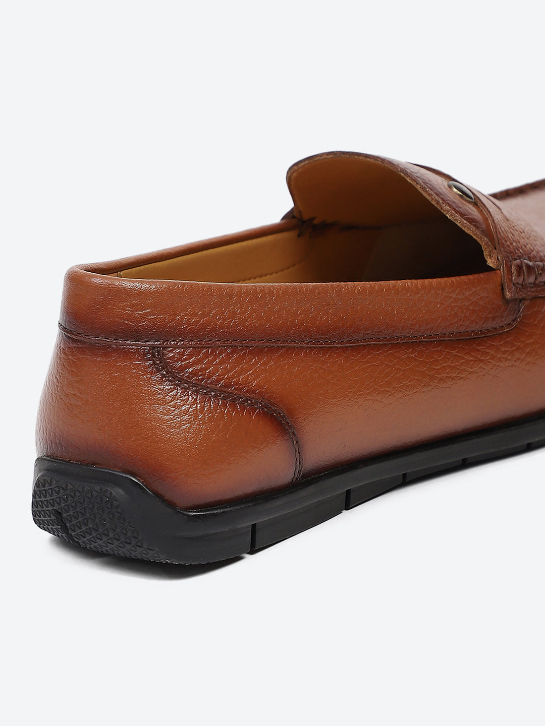 Men Tan Slip on Genuine Leather Loafers