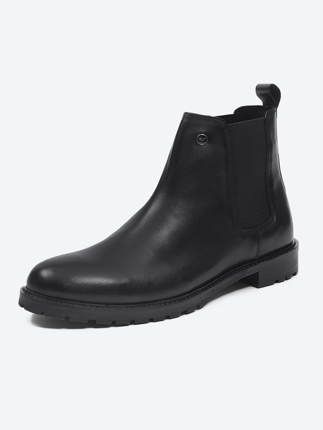 Men Black Slip on Leather Chelsea Boots