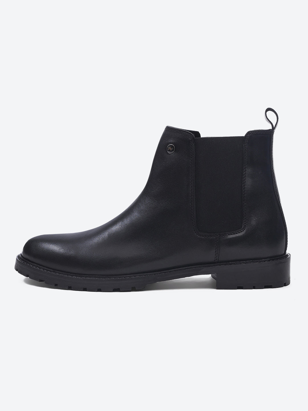 Men Black Slip on Leather Chelsea Boots