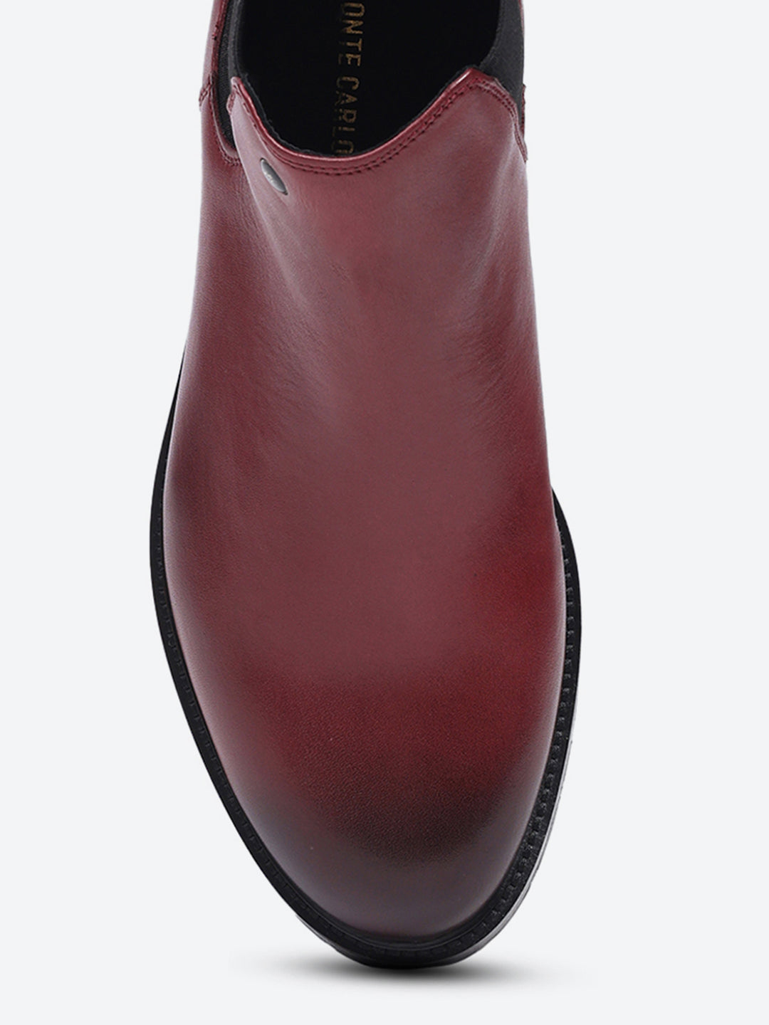 Men Cherry Slip on Leather Chelsea Boots
