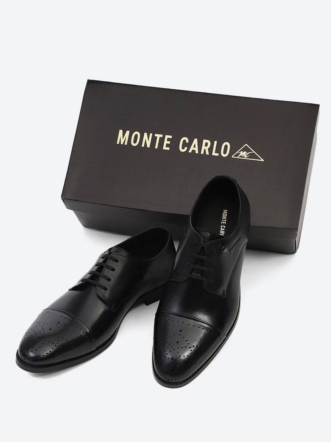 Men Black Lace Up Genuine Leather Formal Shoes