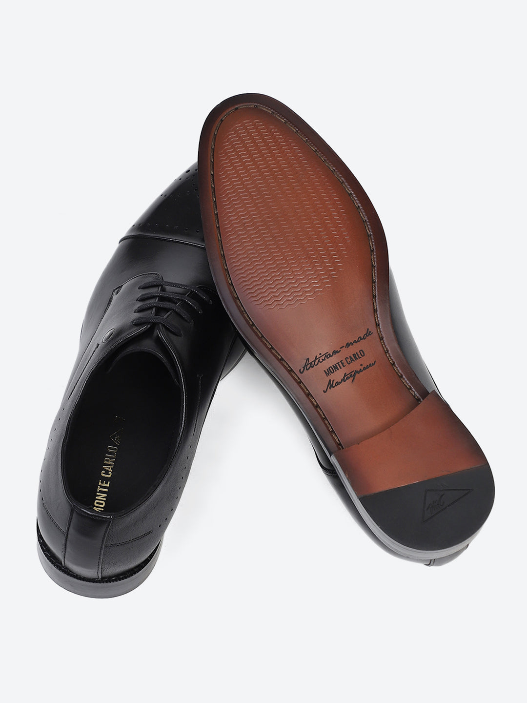 Men Black Lace Up Genuine Leather Formal Shoes