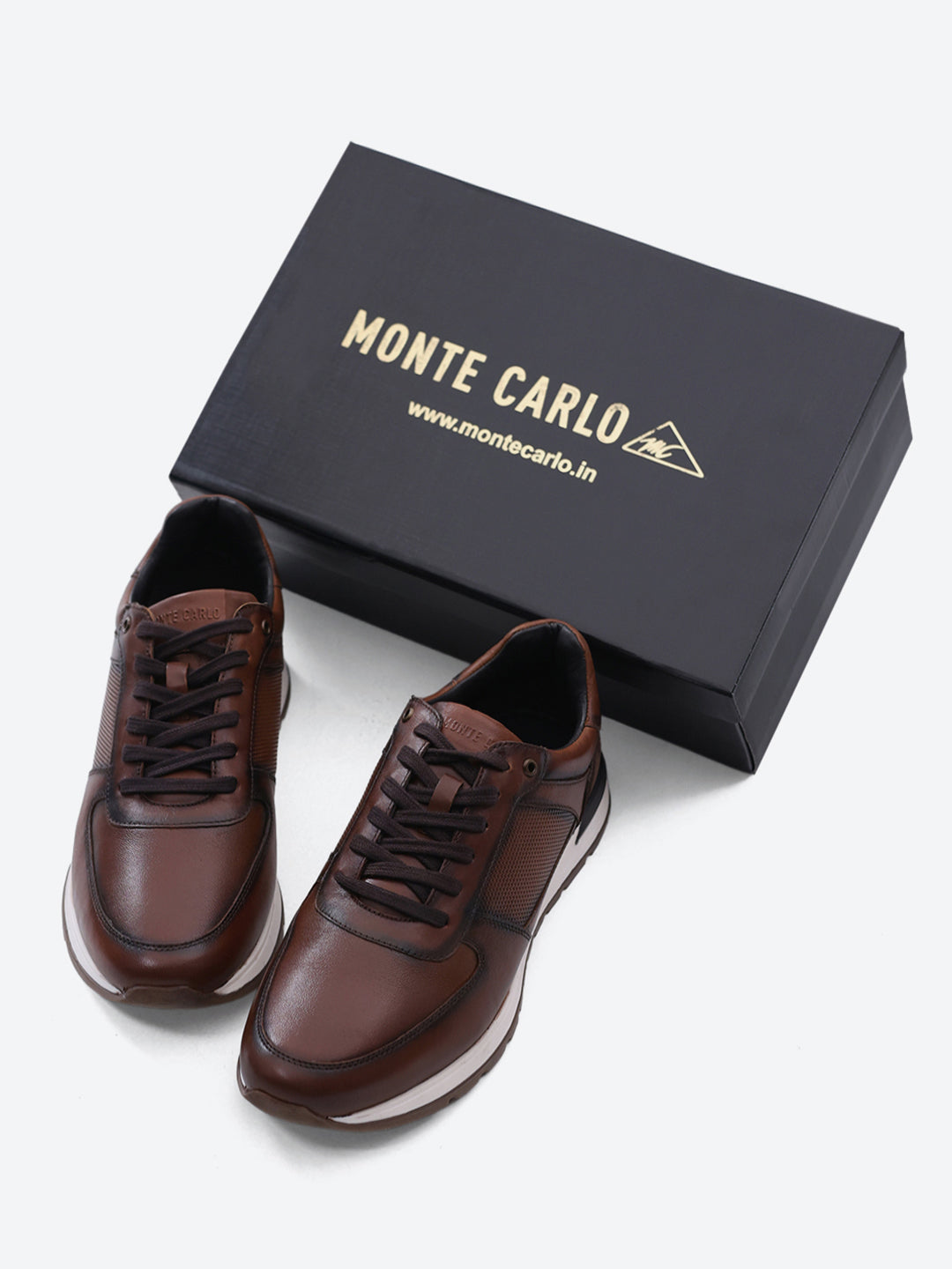 Monte Carlo Brown Lace Up Low-Top Casual Sneaker Shoe for Men
