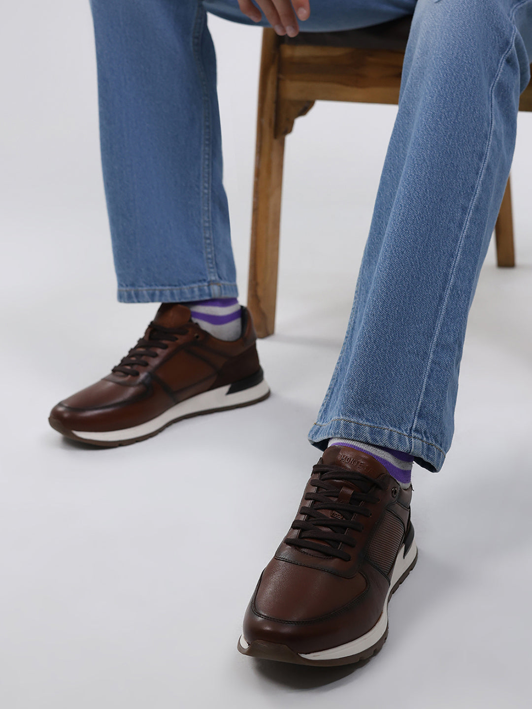 Monte Carlo Brown Lace Up Low-Top Casual Sneaker Shoe for Men