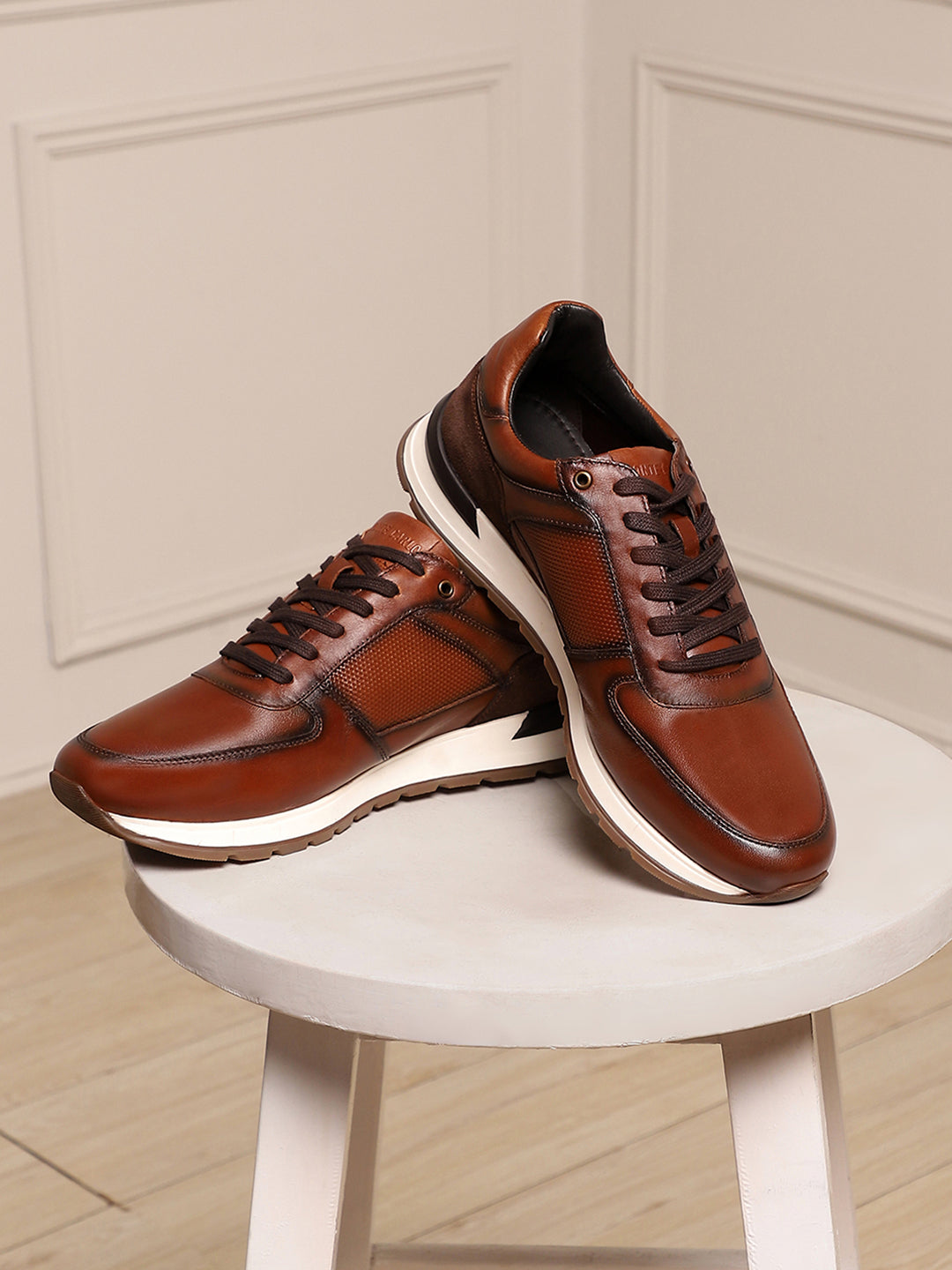Monte Carlo Brown Lace Up Low-Top Casual Sneaker Shoe for Men