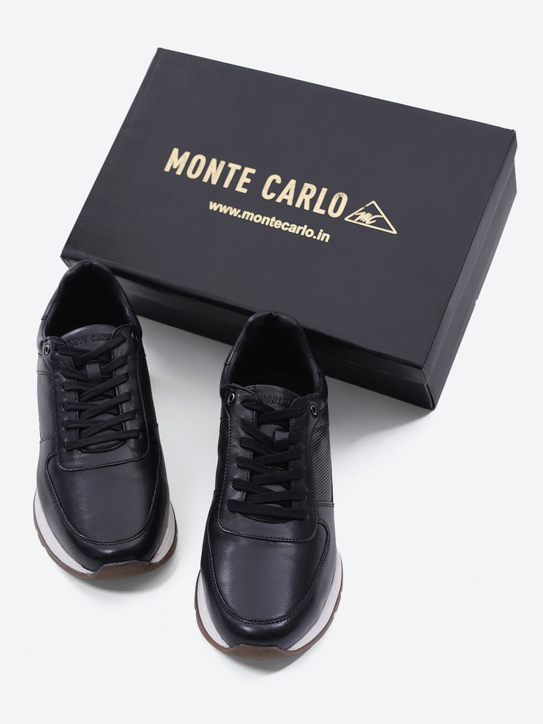 Monte Carlo Black Lace Up Low-Top Casual Sneaker Shoe for Men