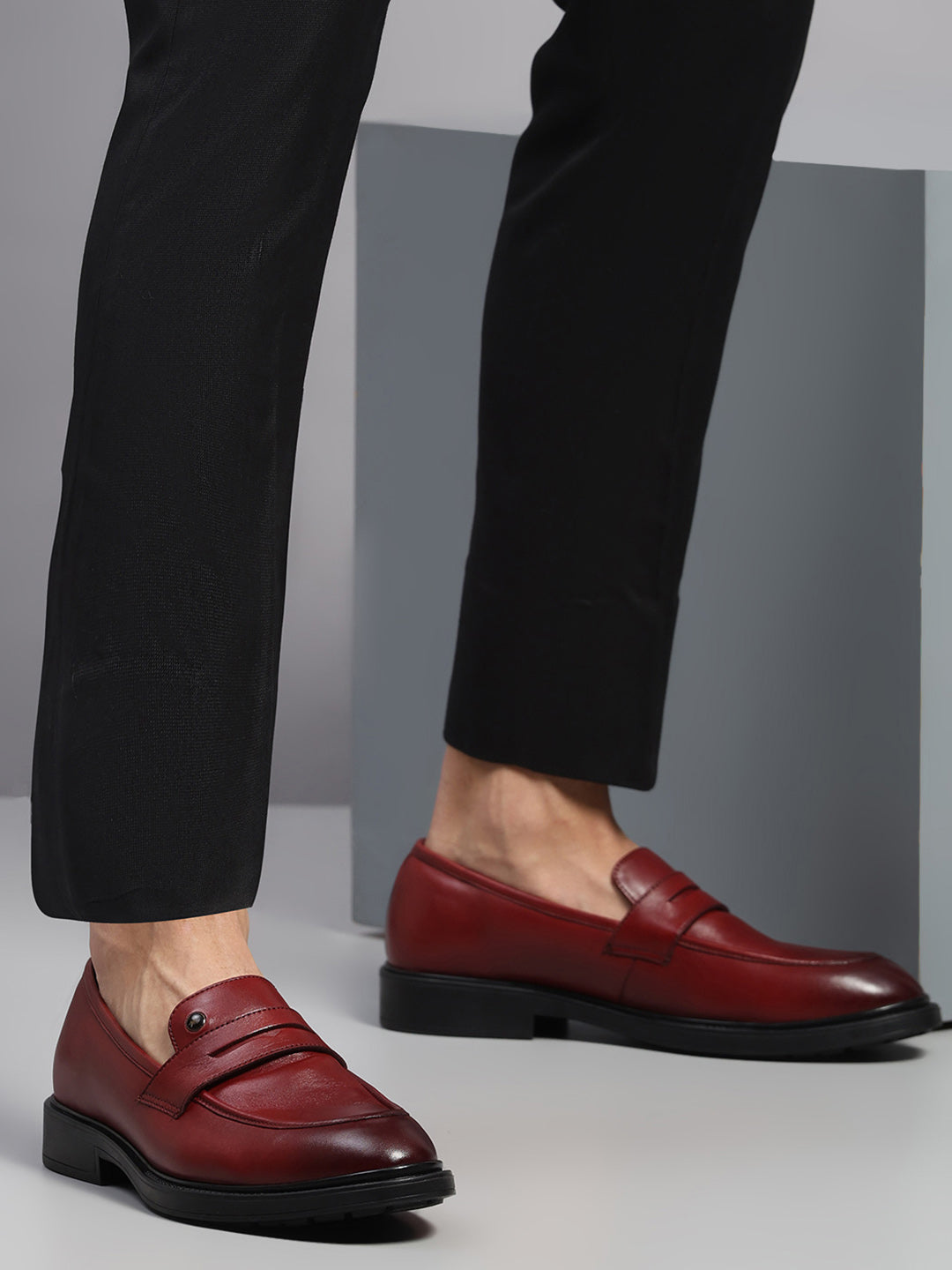 Monte Carlo Cherry Slip-On I Formal I Party Wear Leather Penny Loafers for Men