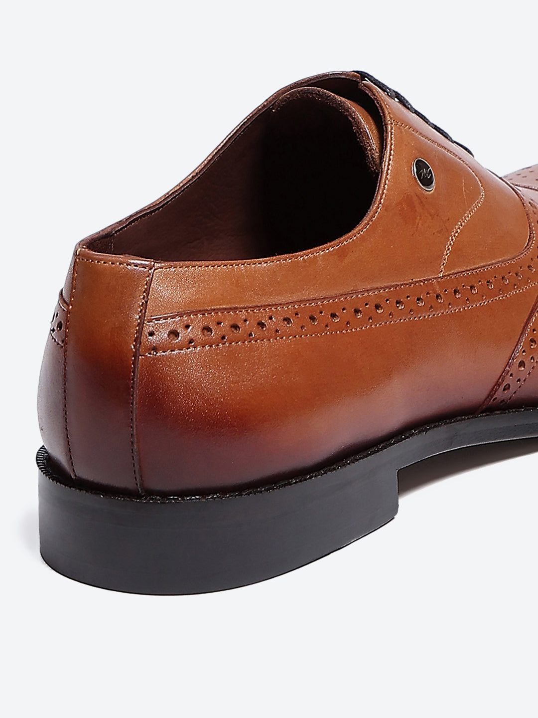 Men Tan Lace Up Leather Formal Brogues