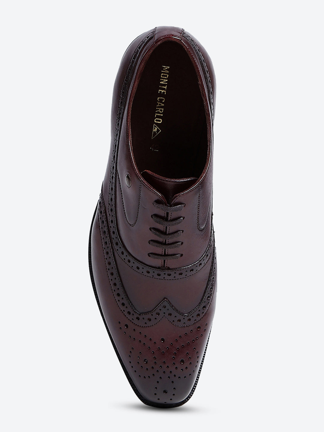 Men Cherry Lace Up Leather Formal Brogues