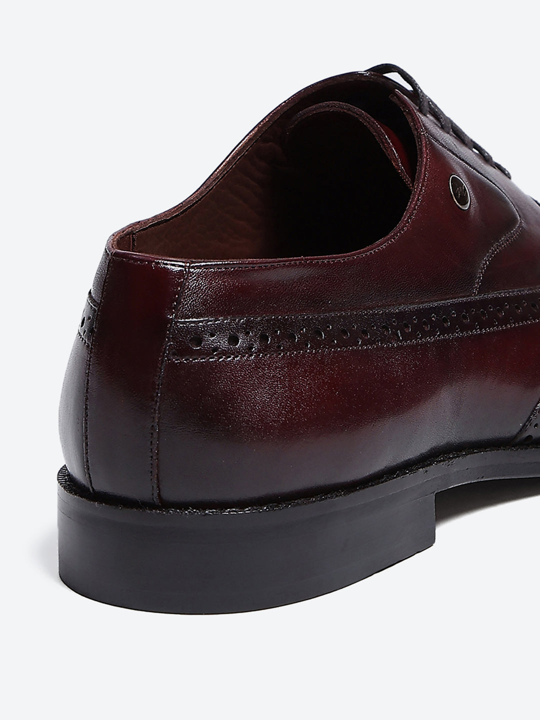 Men Cherry Lace Up Leather Formal Brogues