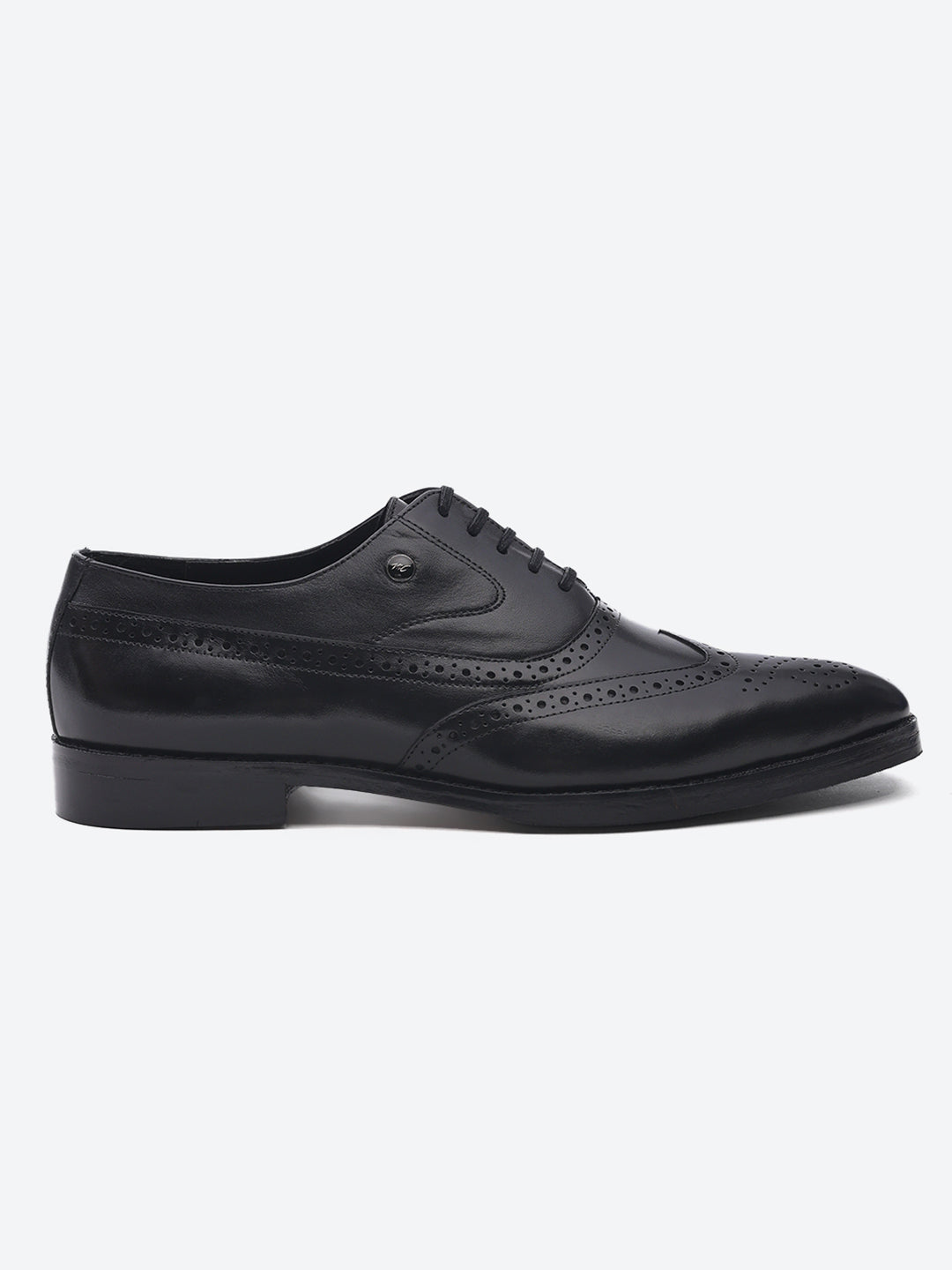 Men Black Lace Up Leather Formal Brogues