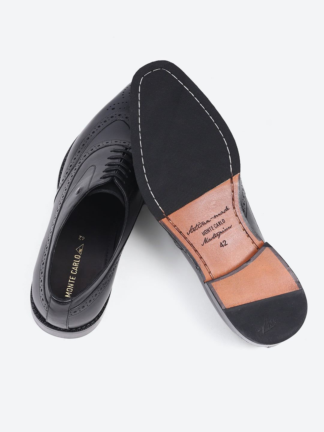 Men Black Lace Up Leather Formal Brogues