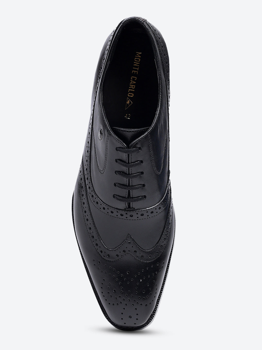 Men Black Lace Up Leather Formal Brogues