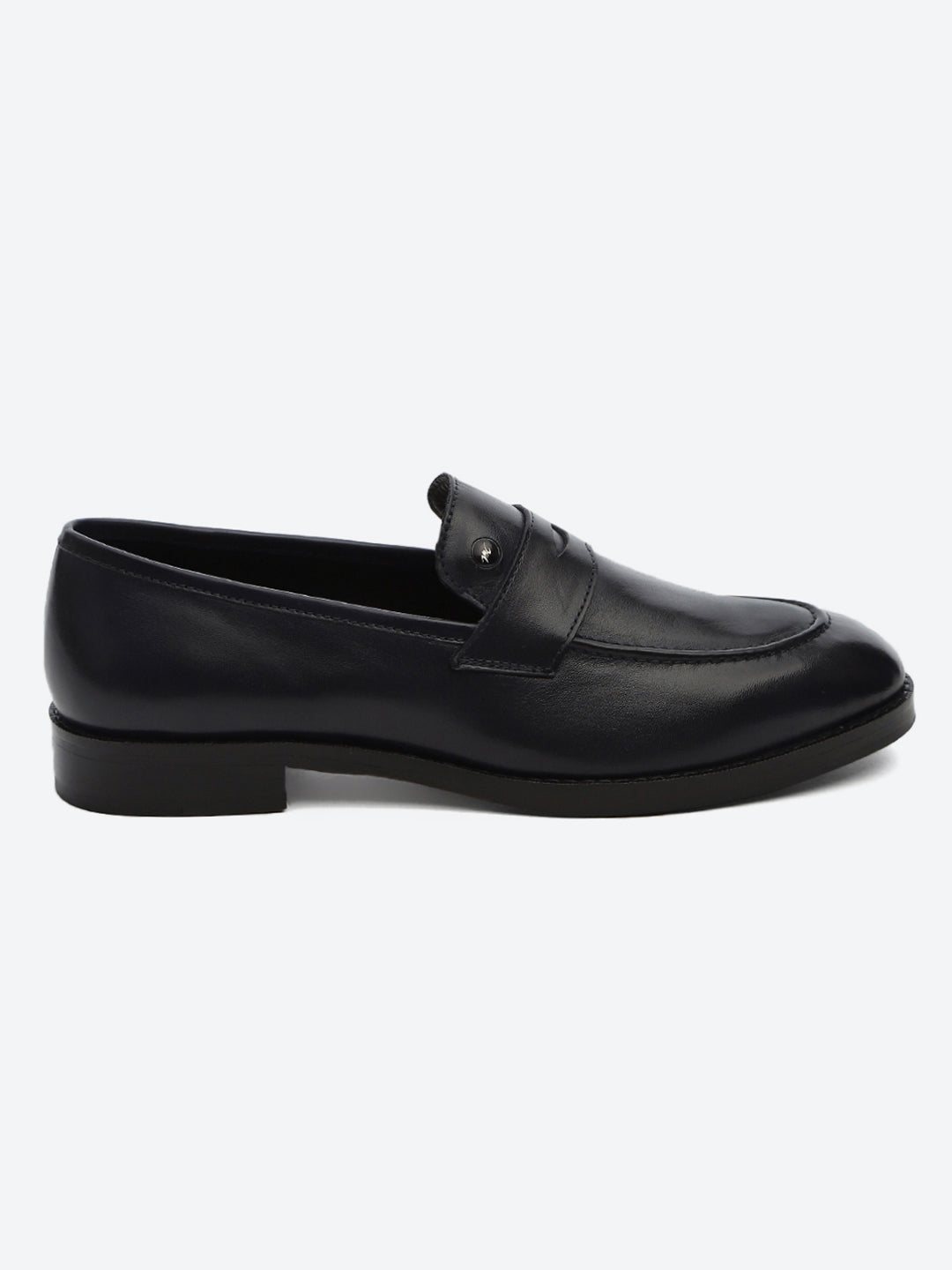 Men Dark Blue Slip on Leather Loafers