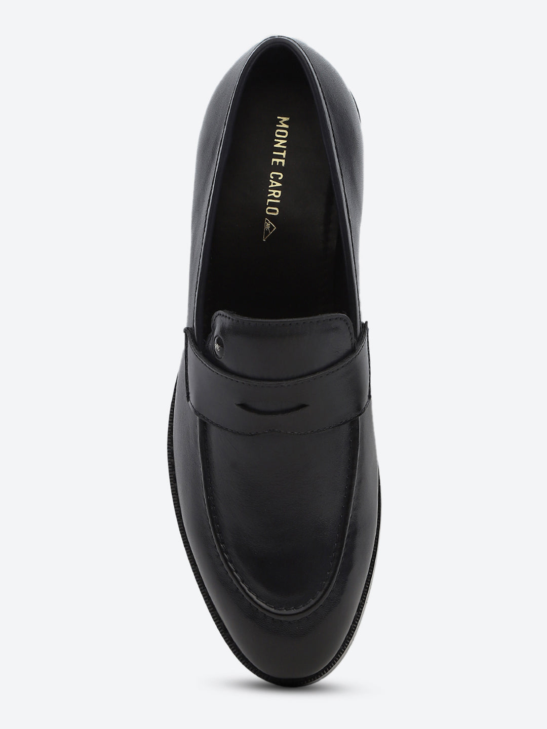 Men Dark Blue Slip on Leather Loafers