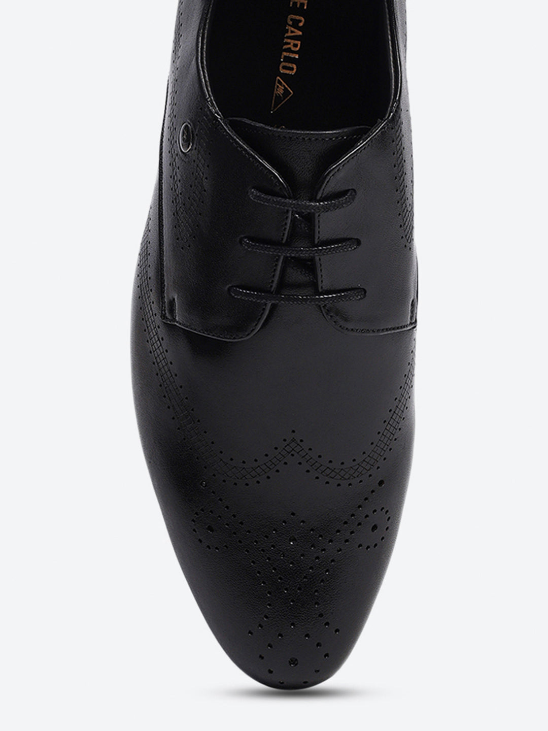 Men Black Lace Up Leather Formal Derby