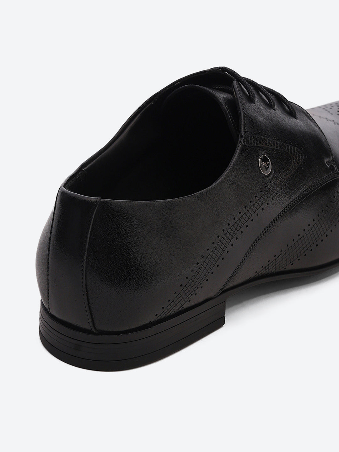 Men Black Lace Up Leather Formal Derby