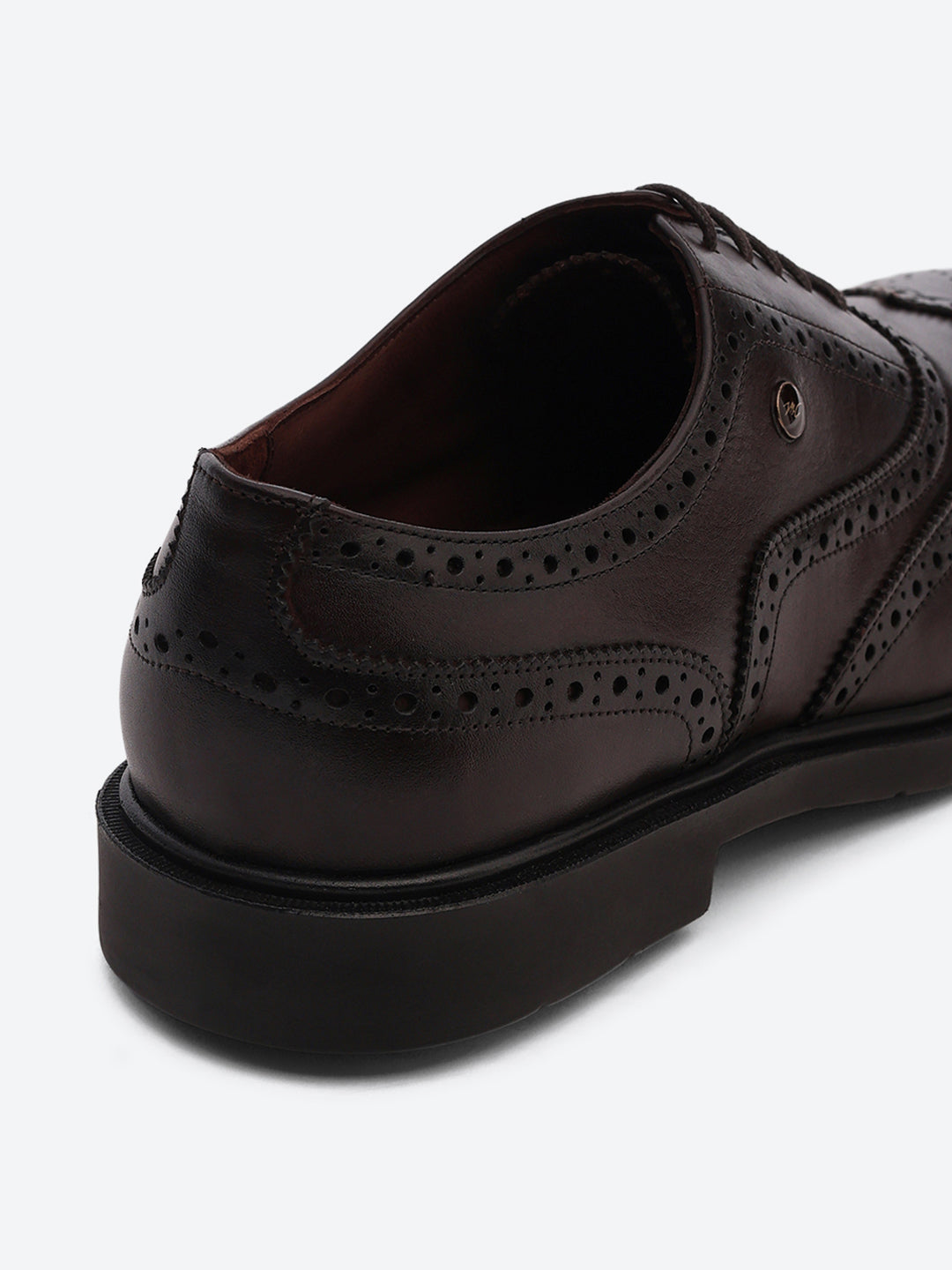 Men Brown Lace Up Leather Formal Oxfords