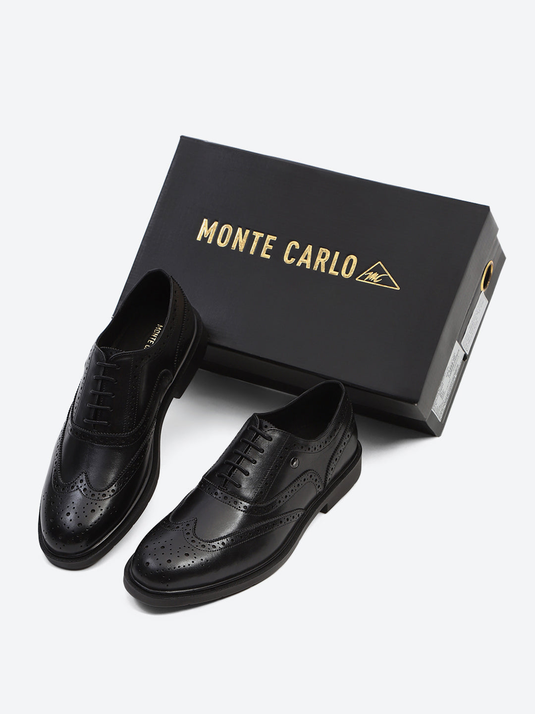 Men Black Lace Up Leather Formal Oxfords