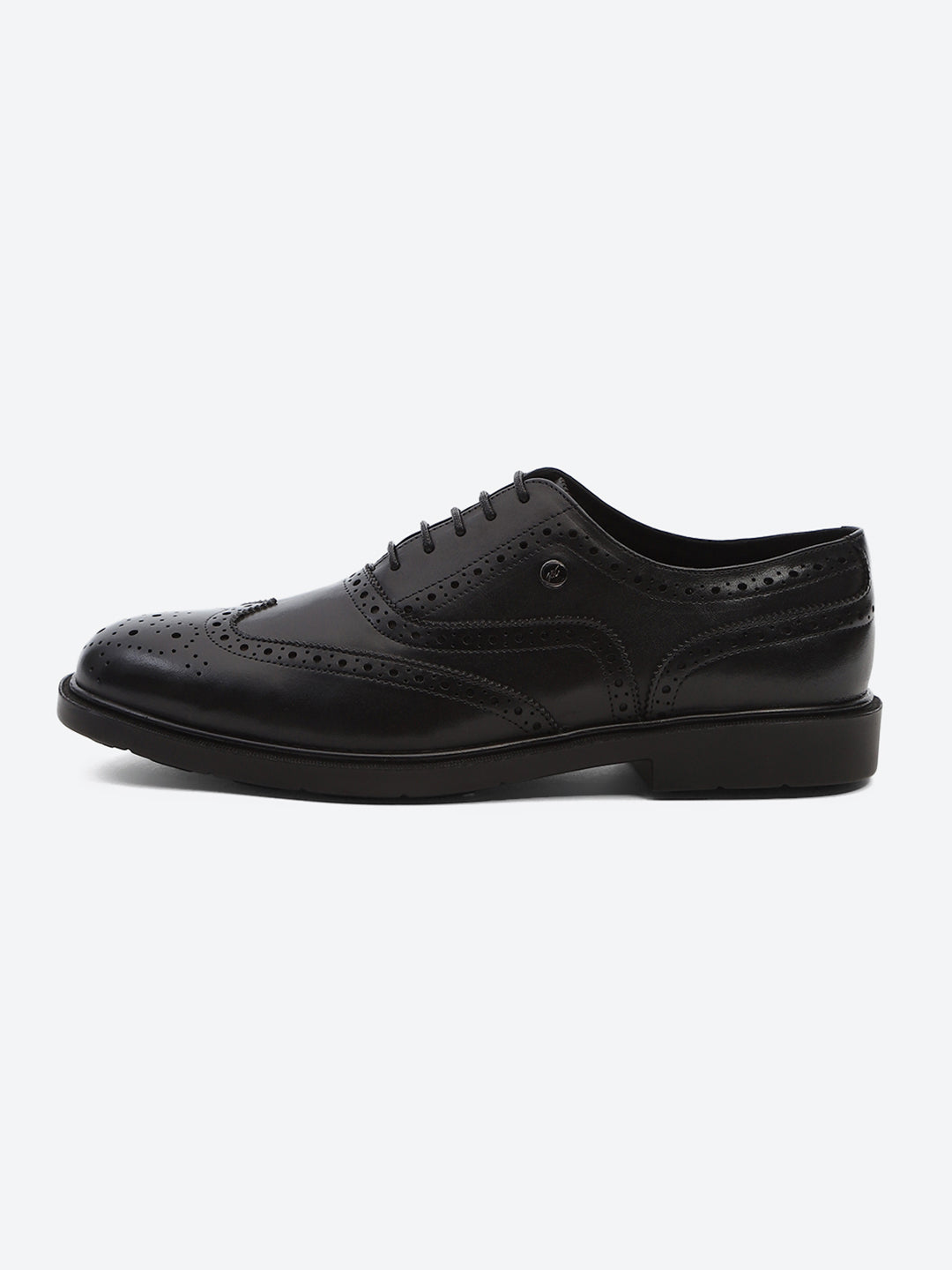 Men Black Lace Up Leather Formal Oxfords