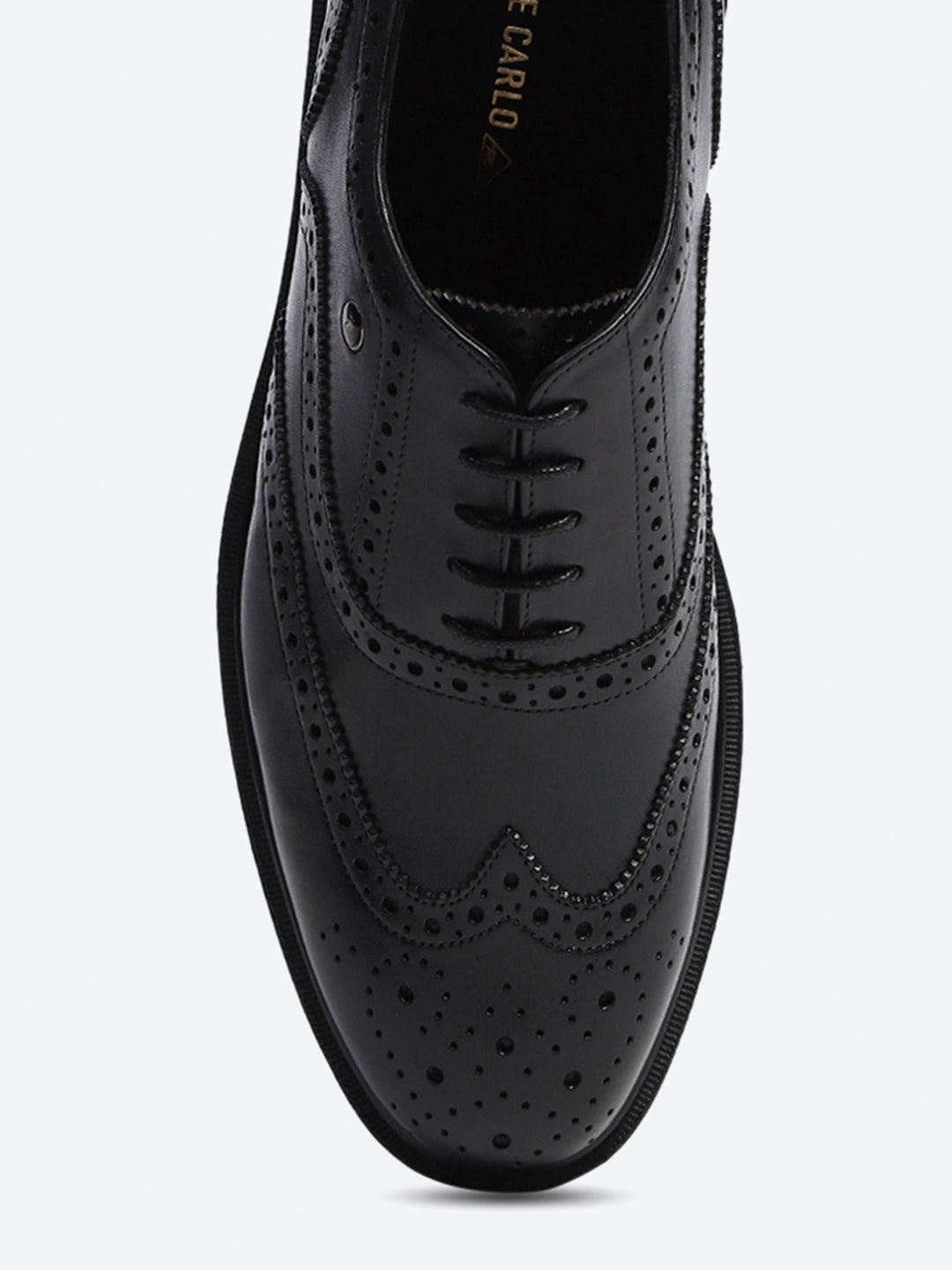 Men Black Lace Up Leather Formal Oxfords