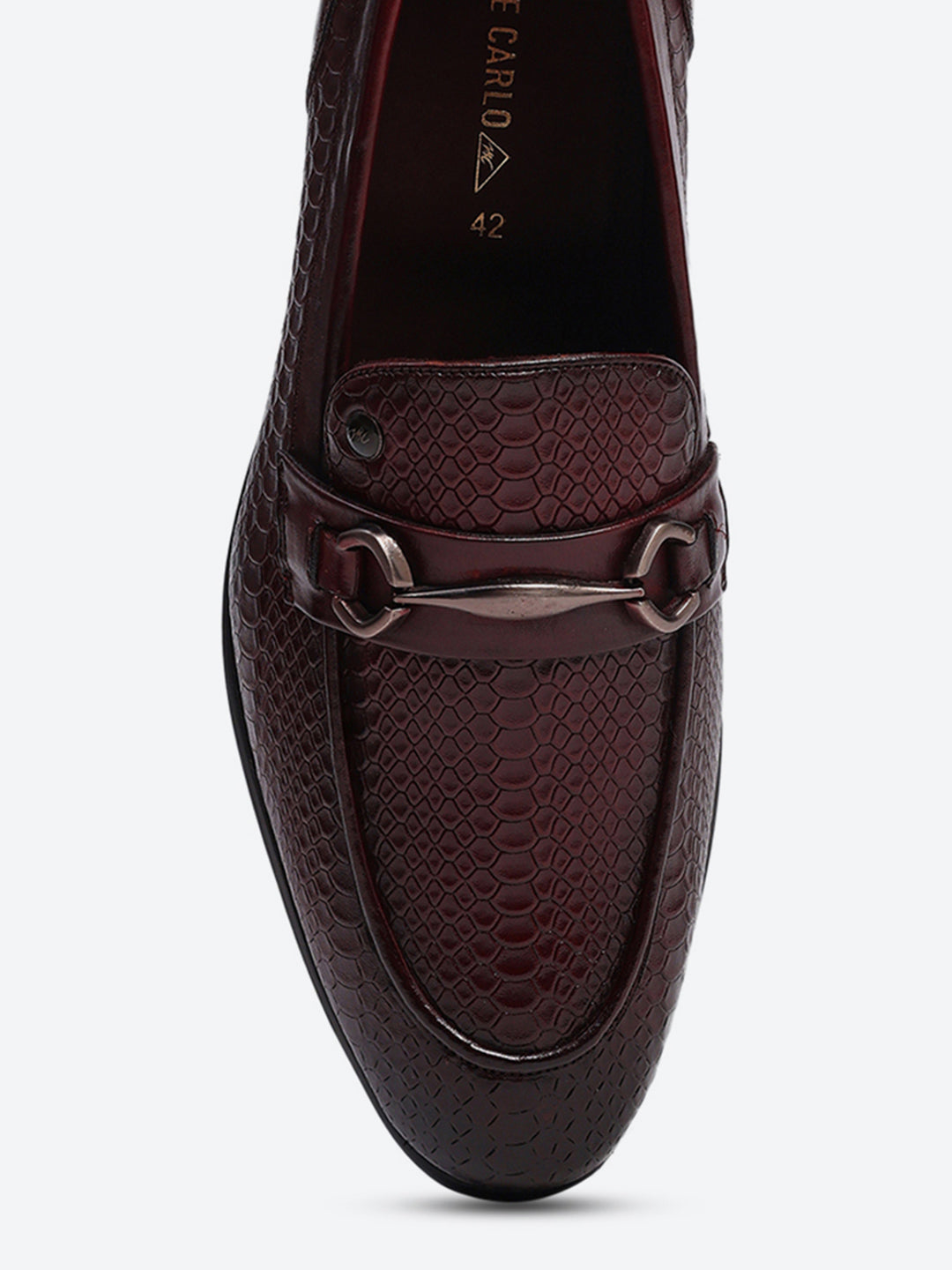 Men Cherry Slip on Leather Penny Loafers