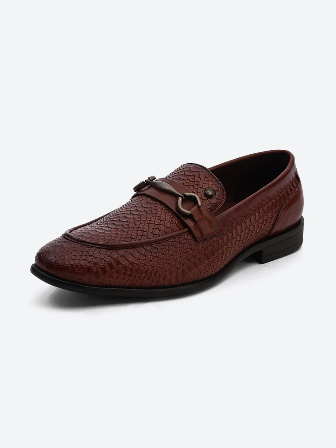 Men Tan Slip on Leather Penny Loafers