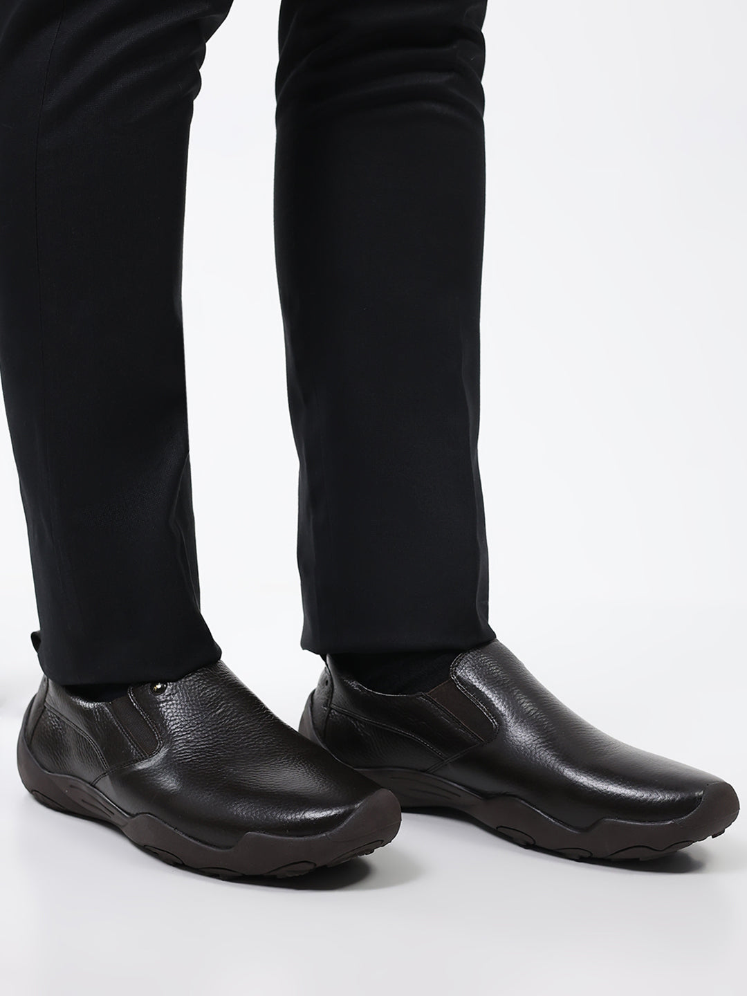 Men Brown Slip on Genuine Leather Shoes