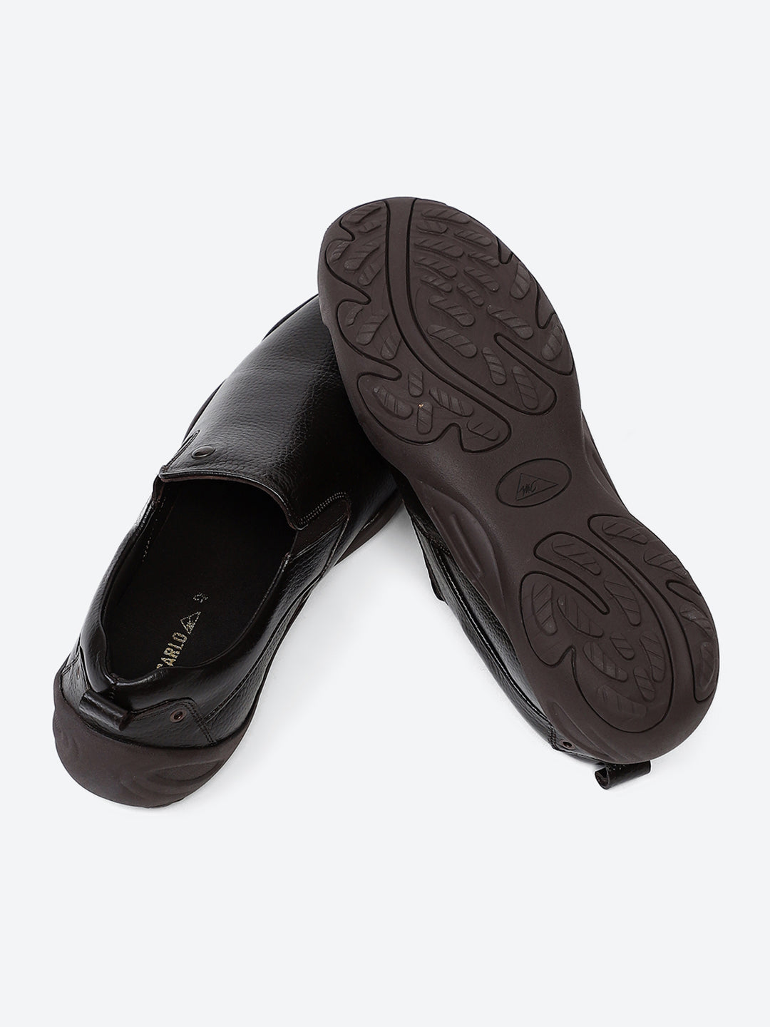 Men Brown Slip on Genuine Leather Shoes