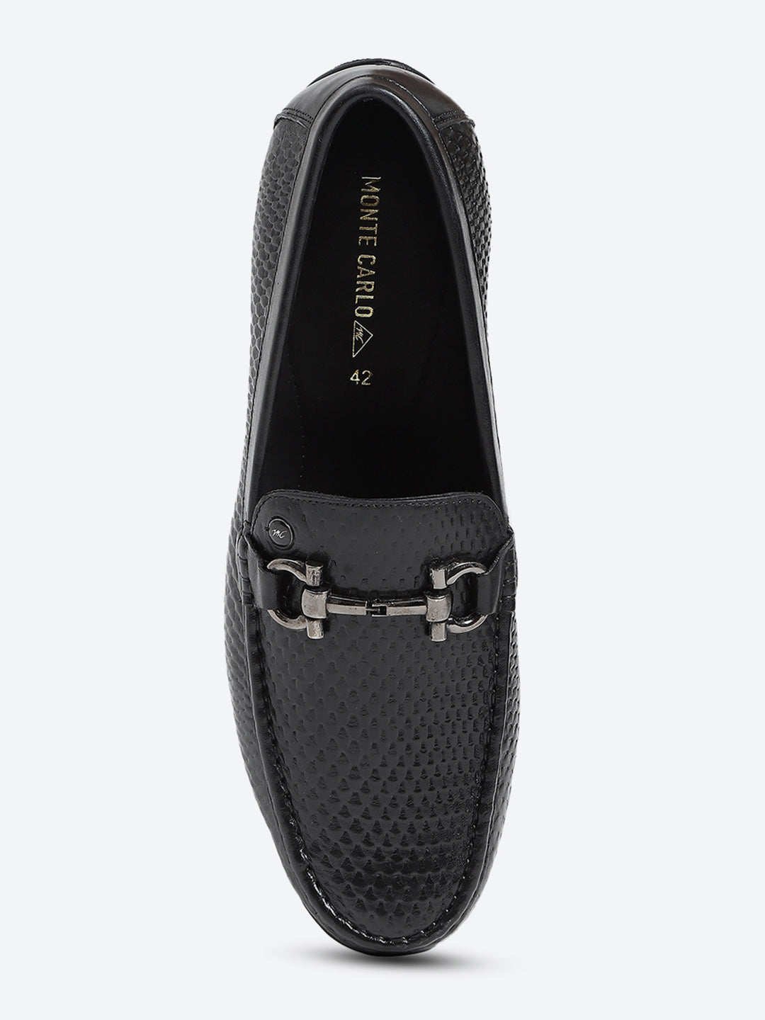 Men Black Slip on Leather Loafers