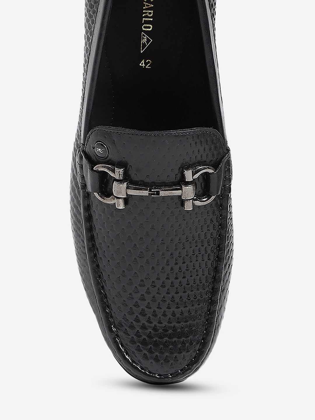 Men Black Slip on Leather Loafers