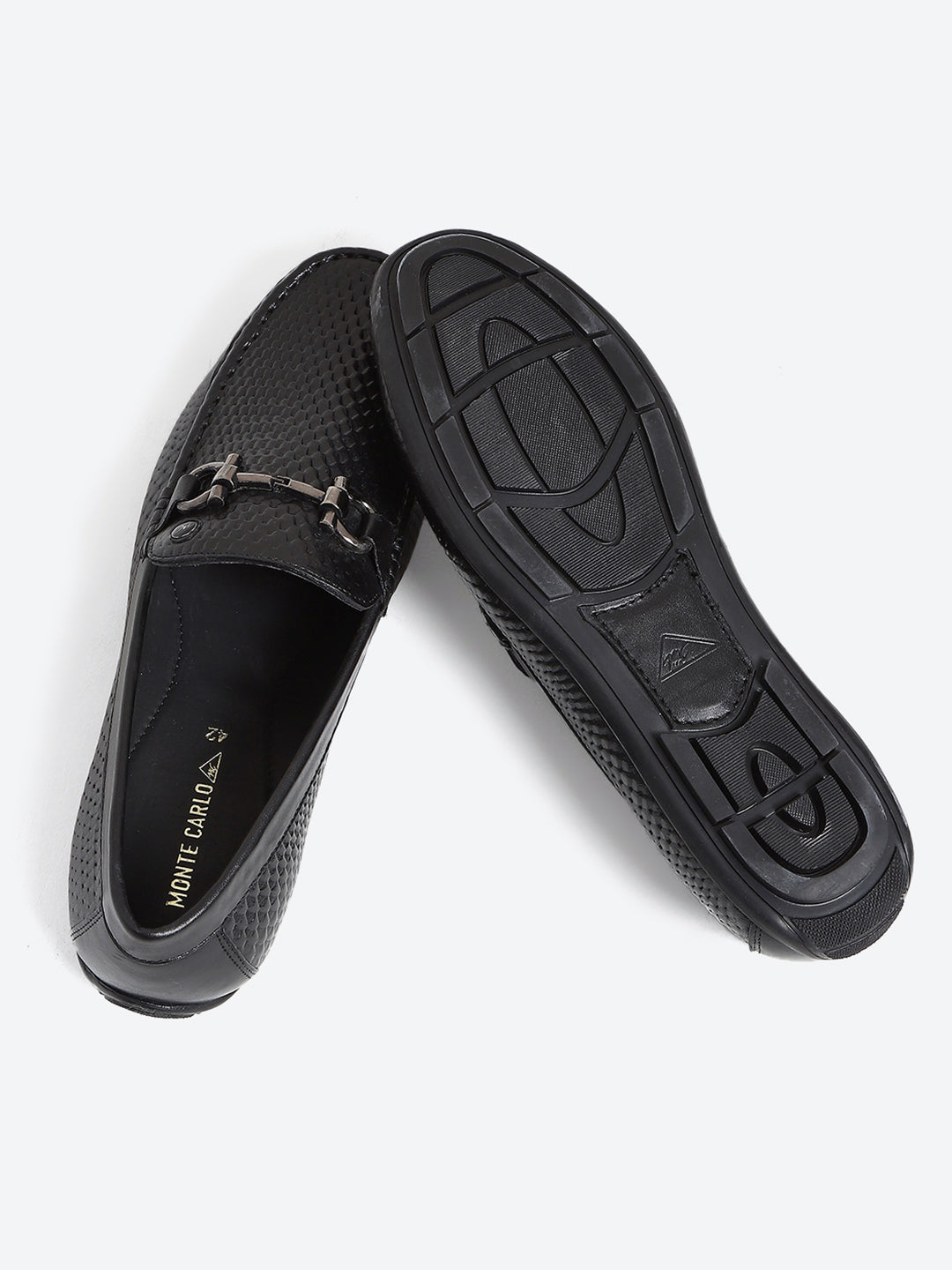 Men Black Slip on Leather Loafers