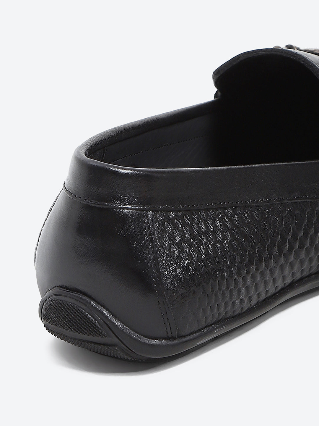 Men Black Slip on Leather Loafers