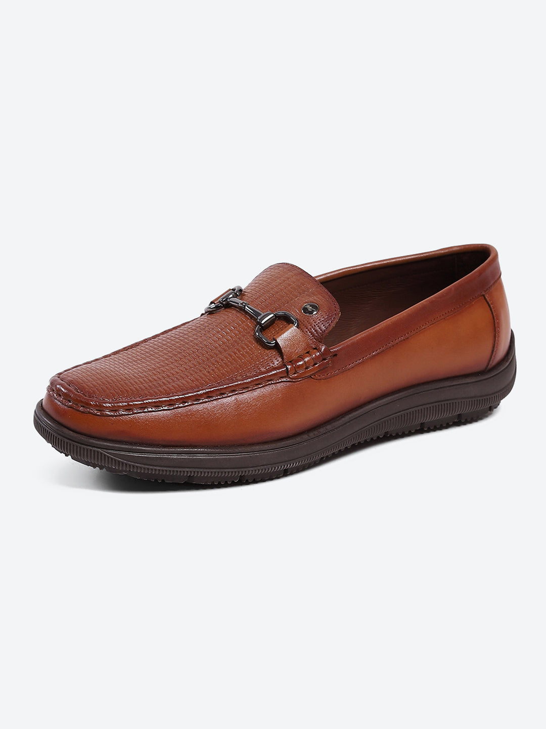 Men Tan Comfortable Slip on Leather Loafers