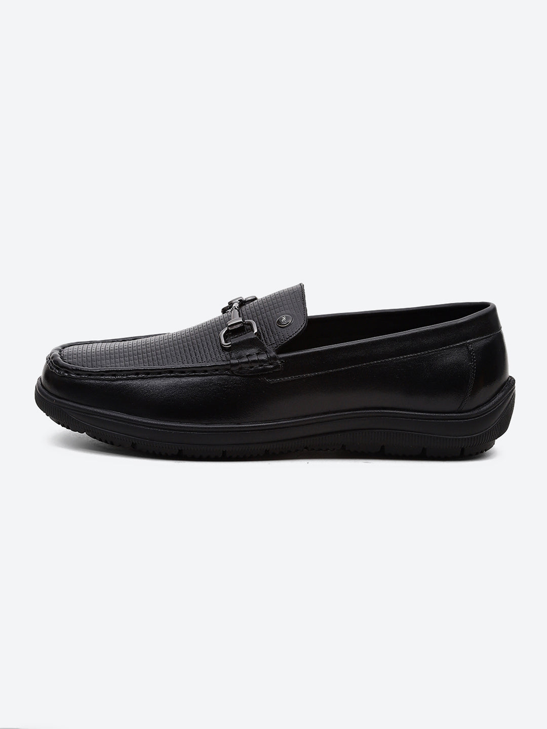 Men Black Comfortable Slip on Leather Loafers