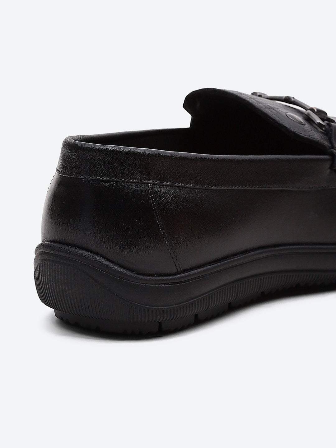 Men Black Comfortable Slip on Leather Loafers