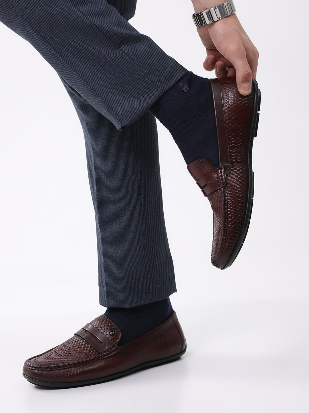 Men Tan Comfortable Slip on Leather Loafers