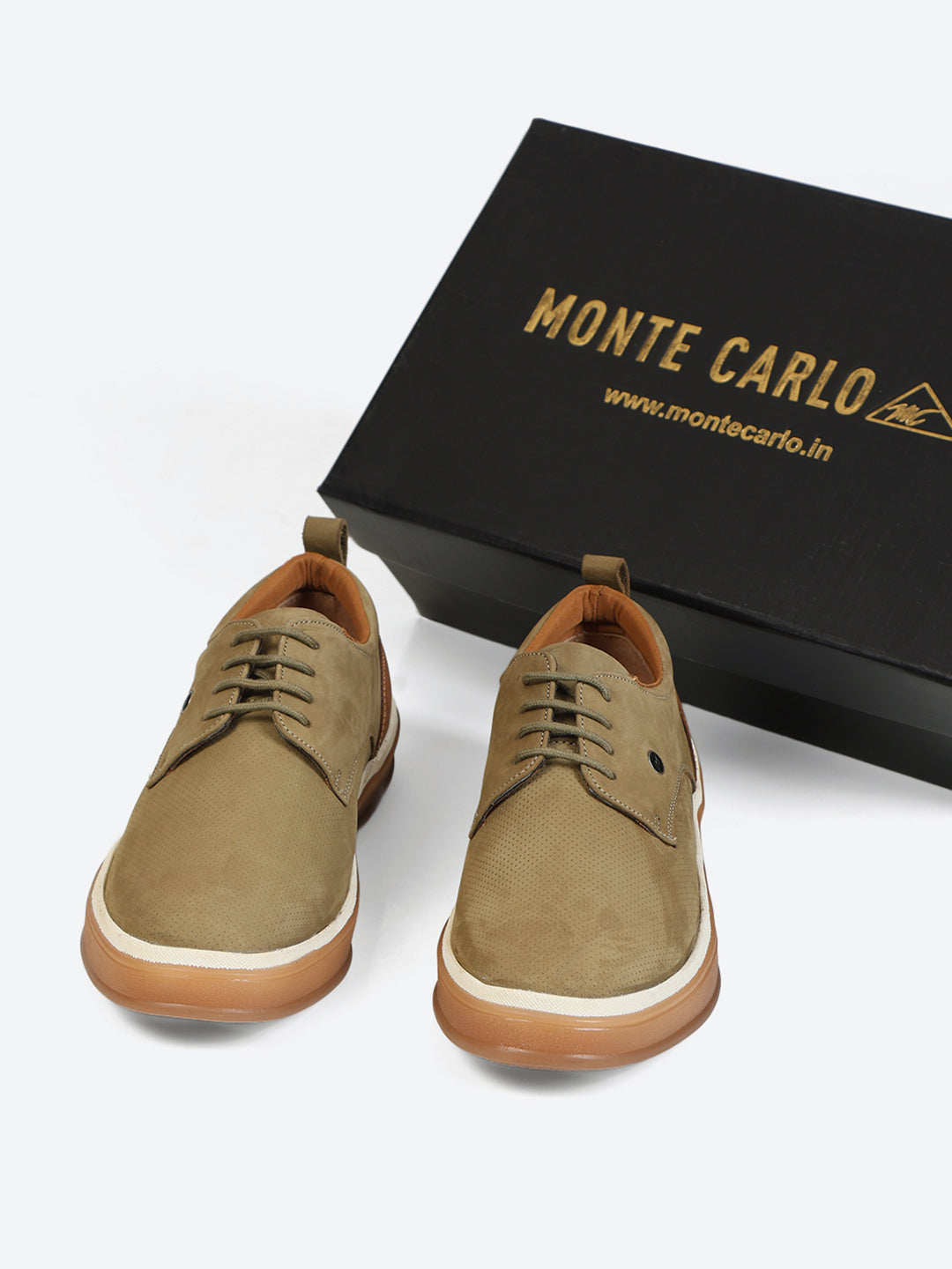 Monte Carlo Olive Casual Lace Up Sneakers Shoes for Men