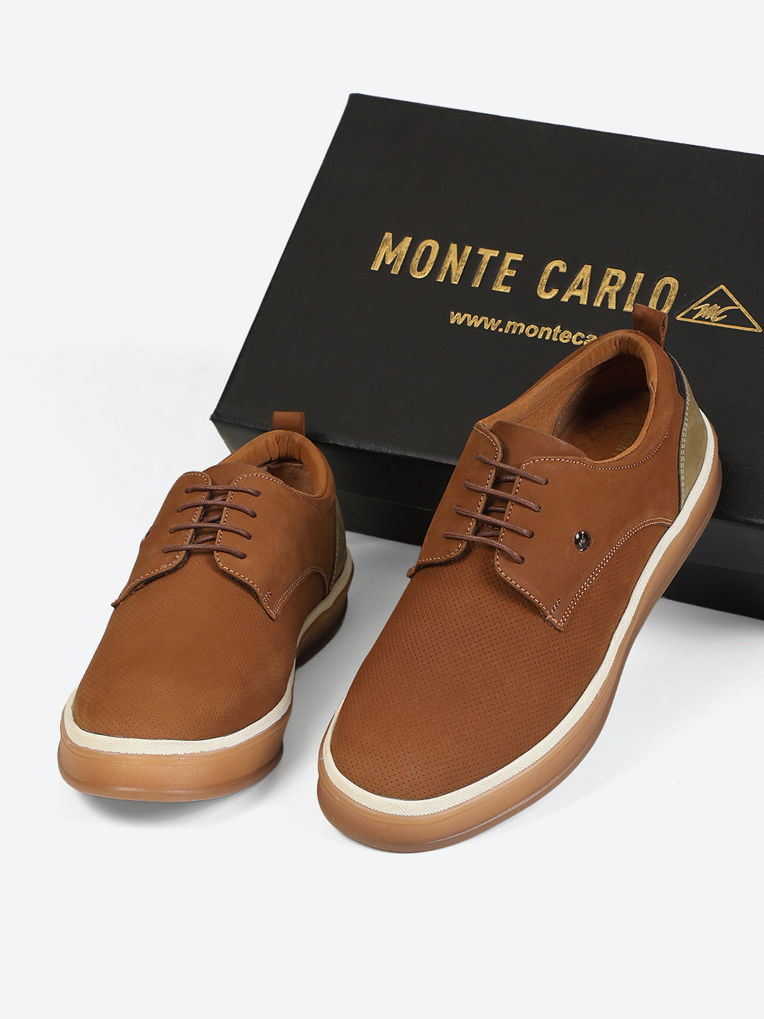 Monte Carlo Tan Casual Lace Up Sneakers Shoes for Men