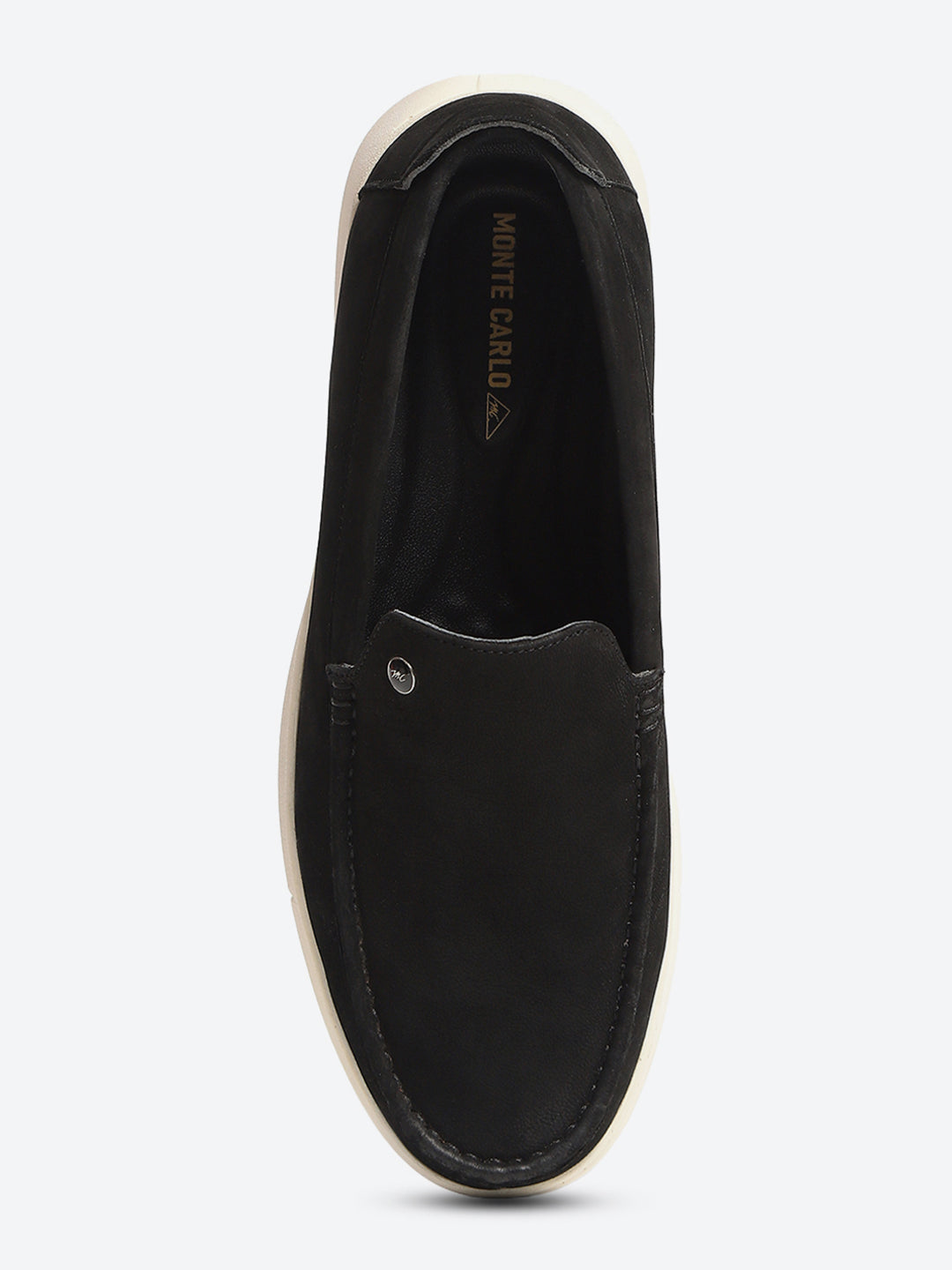 Monte Carlo Black Light Weight Nu Buck Leather Casual Slip on Loafers for Men