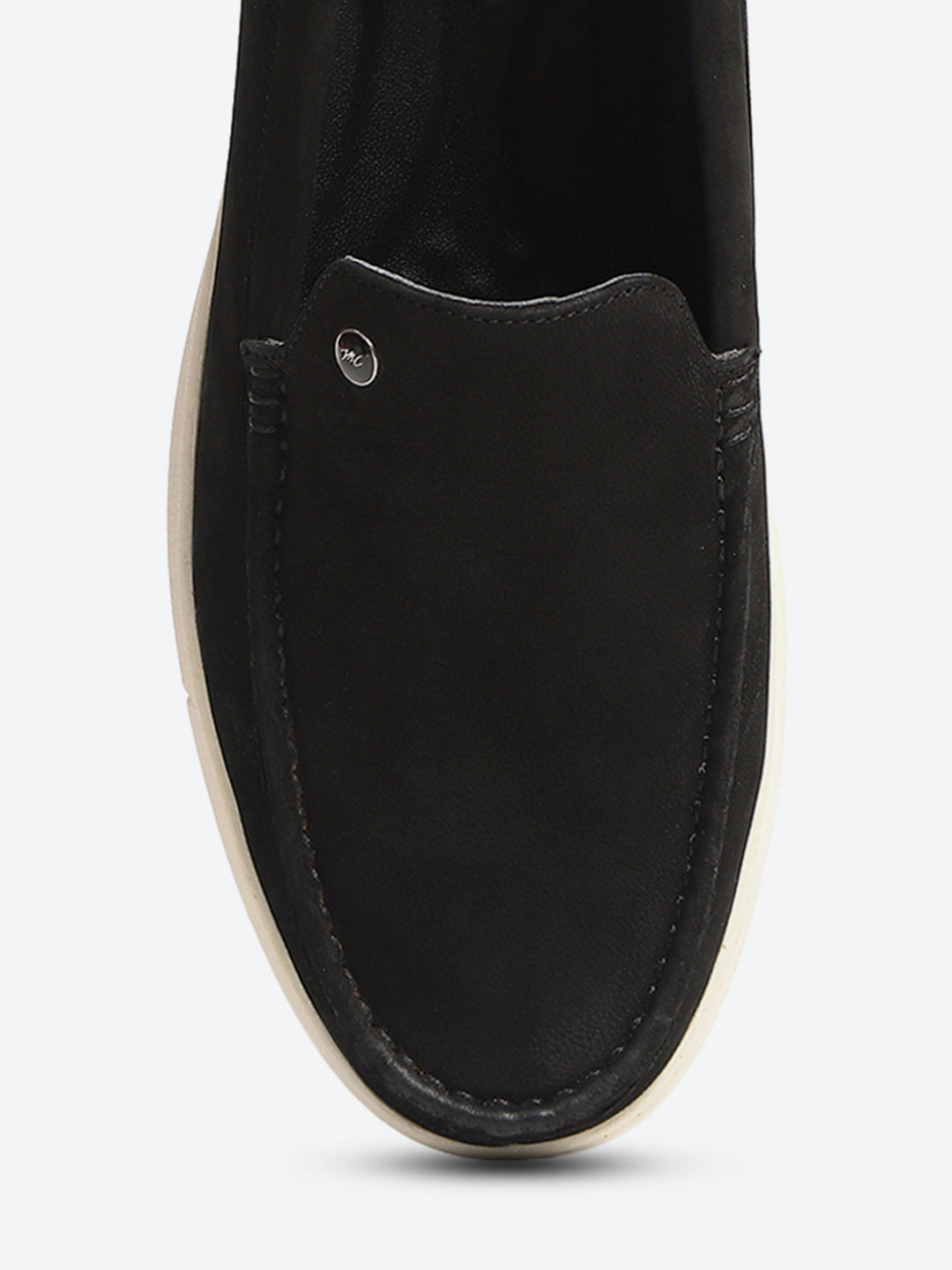 Monte Carlo Black Light Weight Nu Buck Leather Casual Slip on Loafers for Men