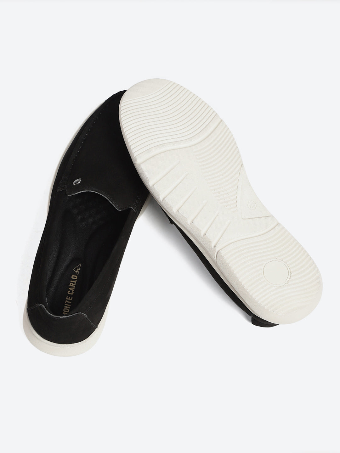 Monte Carlo Black Light Weight Nu Buck Leather Casual Slip on Loafers for Men