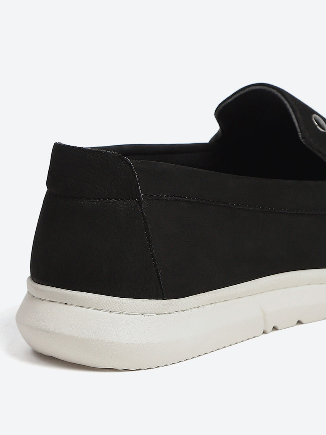 Monte Carlo Black Light Weight Nu Buck Leather Casual Slip on Loafers for Men