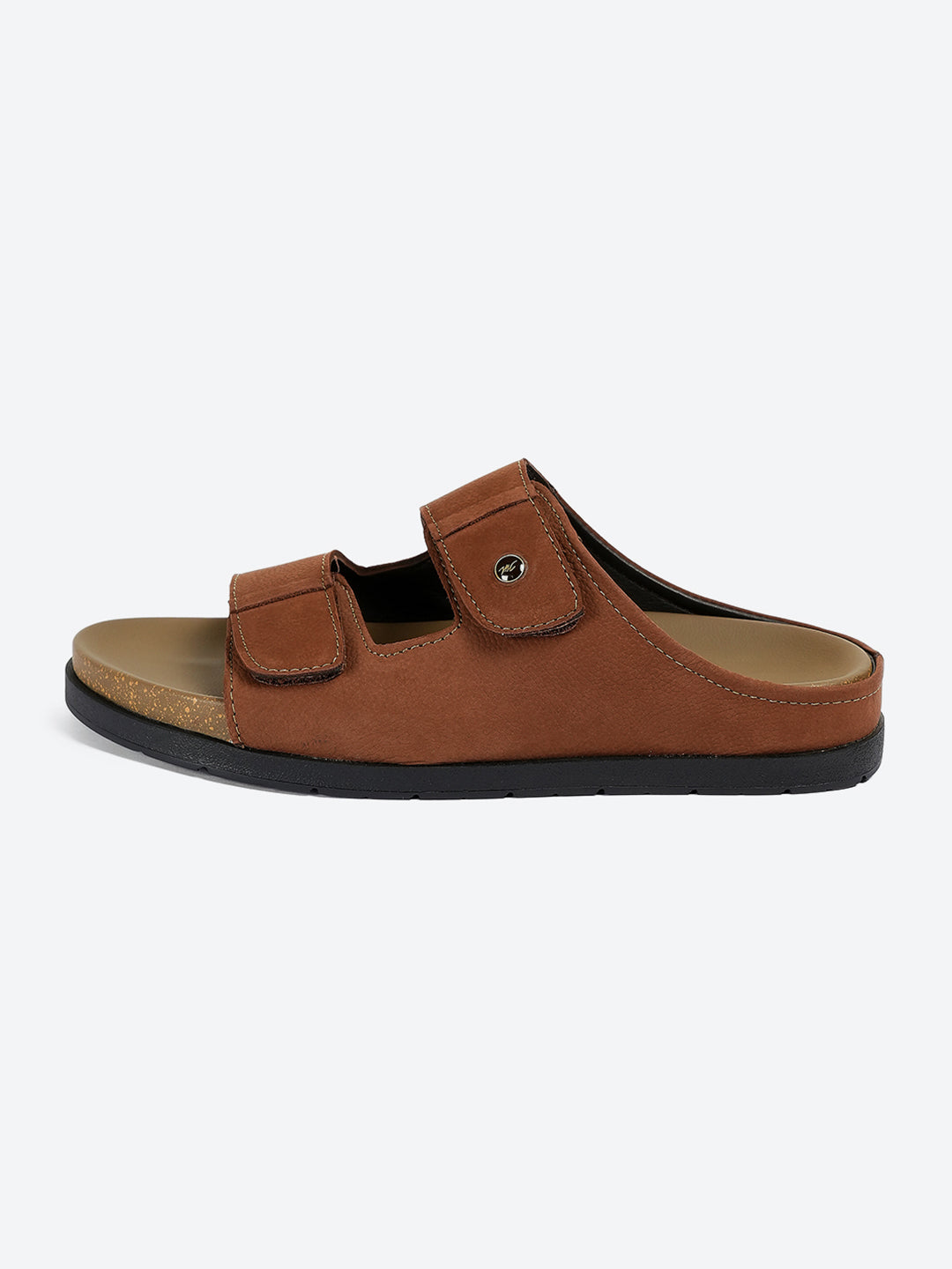 Men Brown Slip on Leather Sandals