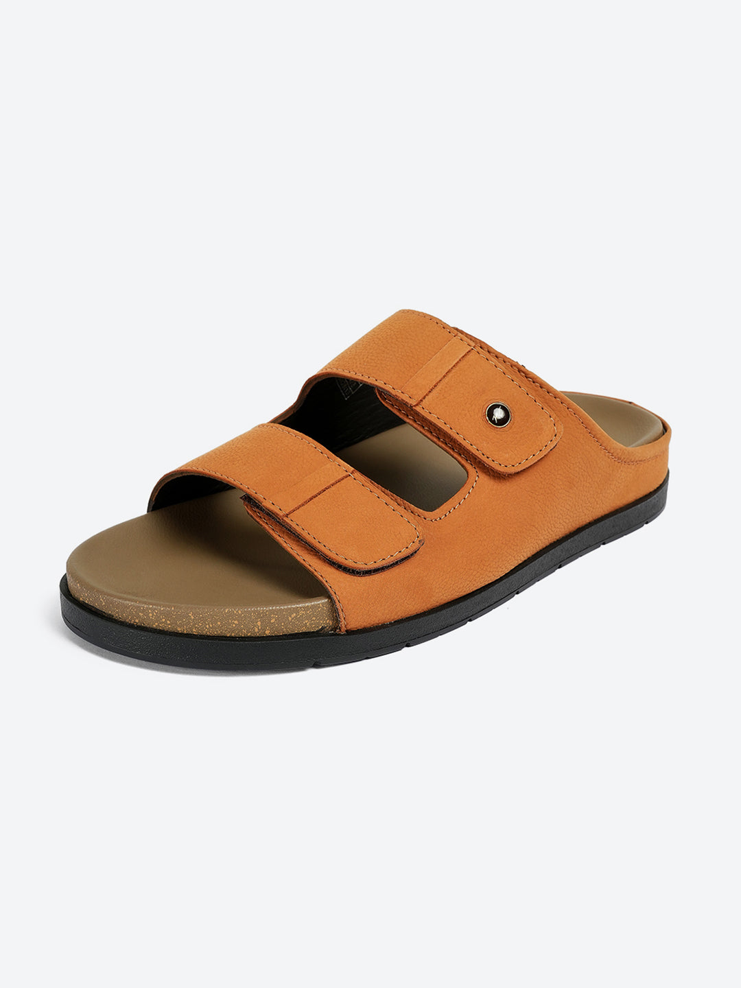 Men Tan Slip on Leather Sandals